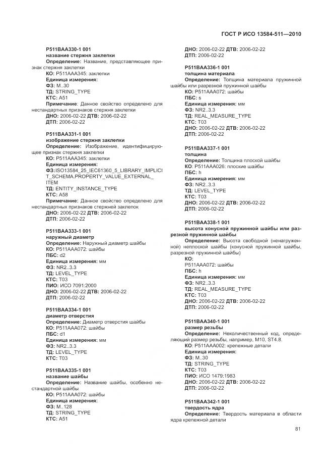 ГОСТ Р ИСО 13584-511-2010, страница 85