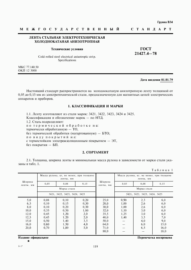 ГОСТ 21427.4-78, страница 1