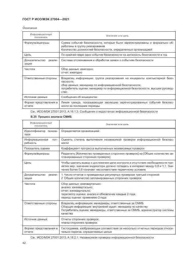 ГОСТ Р ИСО/МЭК  27004-2021, страница 46