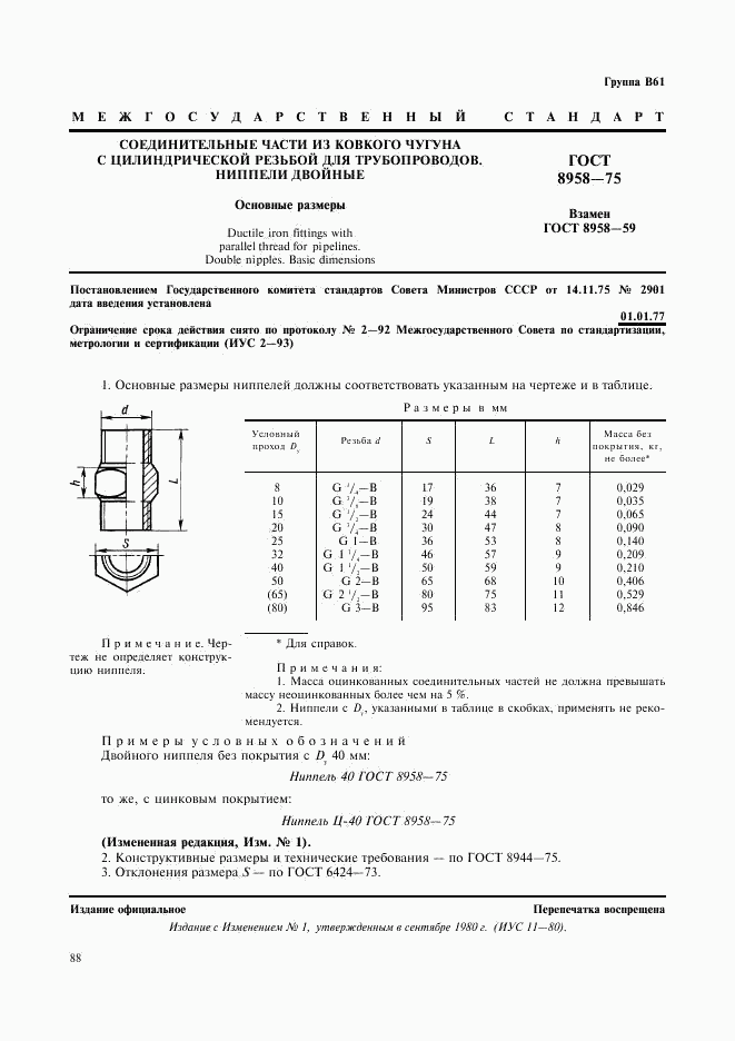 ГОСТ 8958-75, страница 1