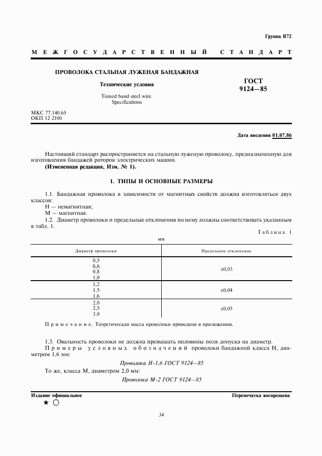 ГОСТ 9124-85, страница 1